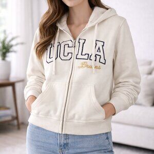 Camp David UCLA Sherpa Hoodie Women’s S Cream Full Zip New With Tags $72 Retail